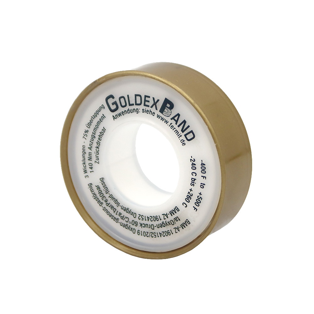 GoldexBand Höchste Dichte Gewindedichtband aus 100% reinem ungesintertem PTFE Dichte 142 g/m²