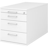 thumbnail of bümö Rollcontainer mit Schubladen, Container abschließbar aus Holz in weiß - Rollwagen für's Büro als Schreibtisch Unterschrank, Bürocontainer od.