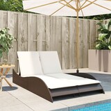 thumbnail of vidaXL Sonnenliege mit Auflagen Braun 114x205x73 cm Poly Rattan