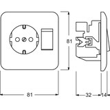 thumbnail of REFLEX SI Kombination Steckd/Schalt, Wechselschalter, Unterputz, alpinweiß, IP20, glänzend