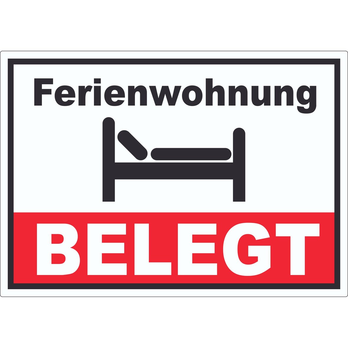 Ferienwohnung BELEGT Aufkleber A3 (297x420mm)