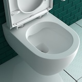 thumbnail of Keramik Hänge WC mit Taharet Bidet Weiß Toilette mit WC-Sitz Soft-Close Dusch-WC