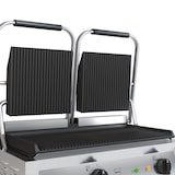 thumbnail of METRO Professional Dubbele contactgrill GPG2201, roestvrij staal, 57 x 36 x 20 cm, geribbeld, met vetopvangbak, zilver