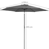 thumbnail of Kingsleeve Sonnenschirm Ø 300cm UV Schutz 80+ Abdeckung Kurbel Anthrazit