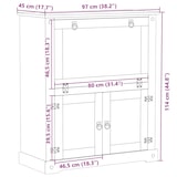 thumbnail of Décoshop26 - Vinoteca con compartimentos de almacenaje y puerta abatible 97 x 45 x 114 cm fabricada en madera maciza de pino DEC024428