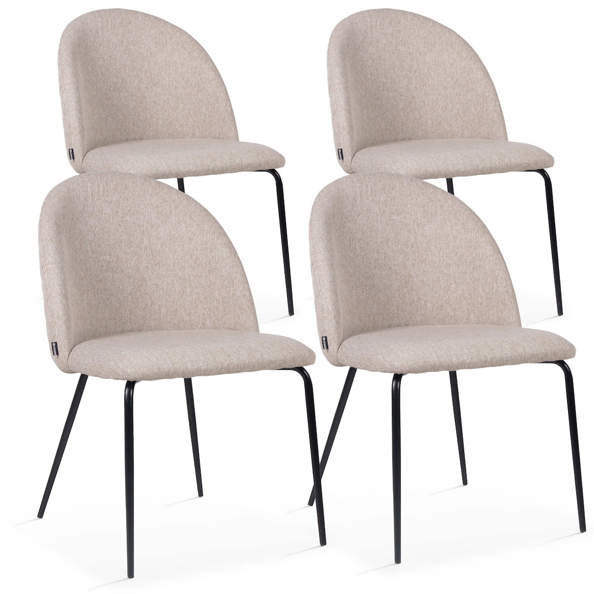Set van 4 beige stoffen stoelen