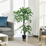 thumbnail of Outsunny árbol de té artificial 120 cm planta artificial con 546 hojas y maceta planta artificial decorativa para interior hogar salón