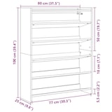thumbnail of vidaXL Schoenenrek 80x25x100 cm bewerkt hout artisanaal eikenkleur