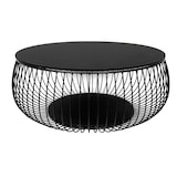thumbnail of SalesFever Couchtisch Ø 86 cm rund |10 mm starke Klarglasplatte | Gestell Metalldraht | Schwarz
