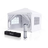 thumbnail of Carpa Plegable 3x3m Blanca - Gazebo 4 Paredes - Protección UV 210D Silver Impermeable - Acero Reforzado - Bolsa Anclajes Catering Fiestas