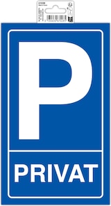 thumbnail of Exacompta 67028B Hinweisschild selbstklebend, Privatparkplatz, weiß auf blauem Hintergrund, 15x25 cm, PVC -