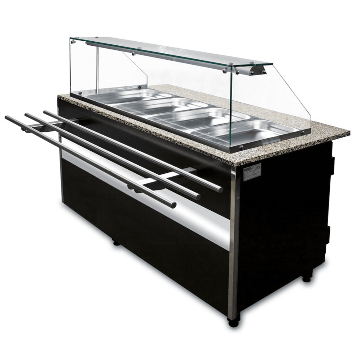 Gastro koeltoonbank Koude toonbank Saladebar Gekoelde vitrine 2500x800x1250mm, voor 7x 1/1 GN