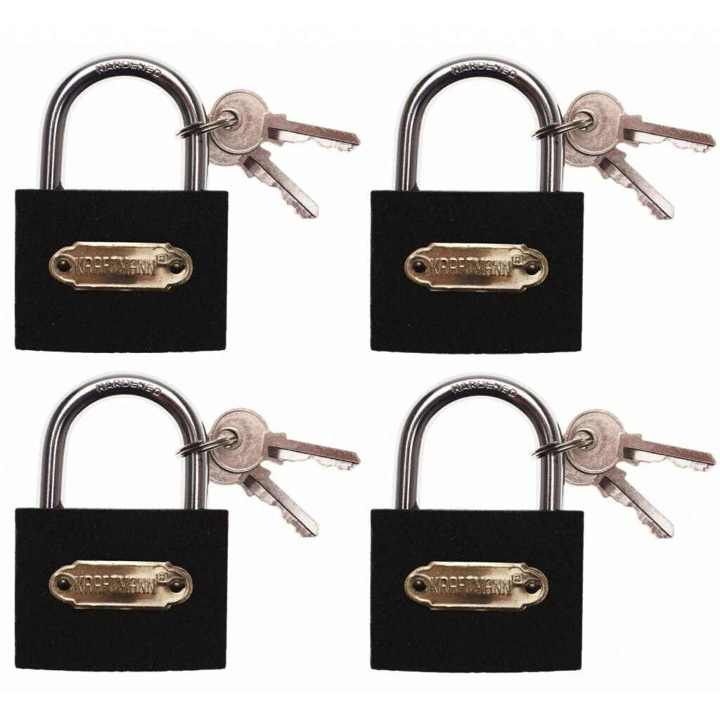 Kraftmann 85164 Schloss Vorhangschoss Set 4tlg 35mm gleichschliessend