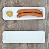 thumbnail of 24x Pur Pappteller aus Porzellan 25,7x7,5cm weiß Servier-Teller Wurst Pralinen