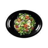 thumbnail of MONOUSO - Wiederverwendbare Tablett PP Robuste Oval "Round" Schwarz 25,5x19cm (25 Stück)