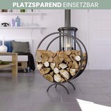 thumbnail of DELUKE® Brennholzregal innen Metall FUSI | Rund, Schwarz | Kaminholzständer Feuerholzregal Kaminholzhalter Holzständer Holzhalter innen Holzlager