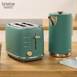 thumbnail of Briebe Nordic Conjunto de Torradeira de Pão com Fenda Larga, 2 Fatias + Chaleira Elétrica 1,7L sem Fio, sem BPA, SKT1167GRE, Verde, 2200W