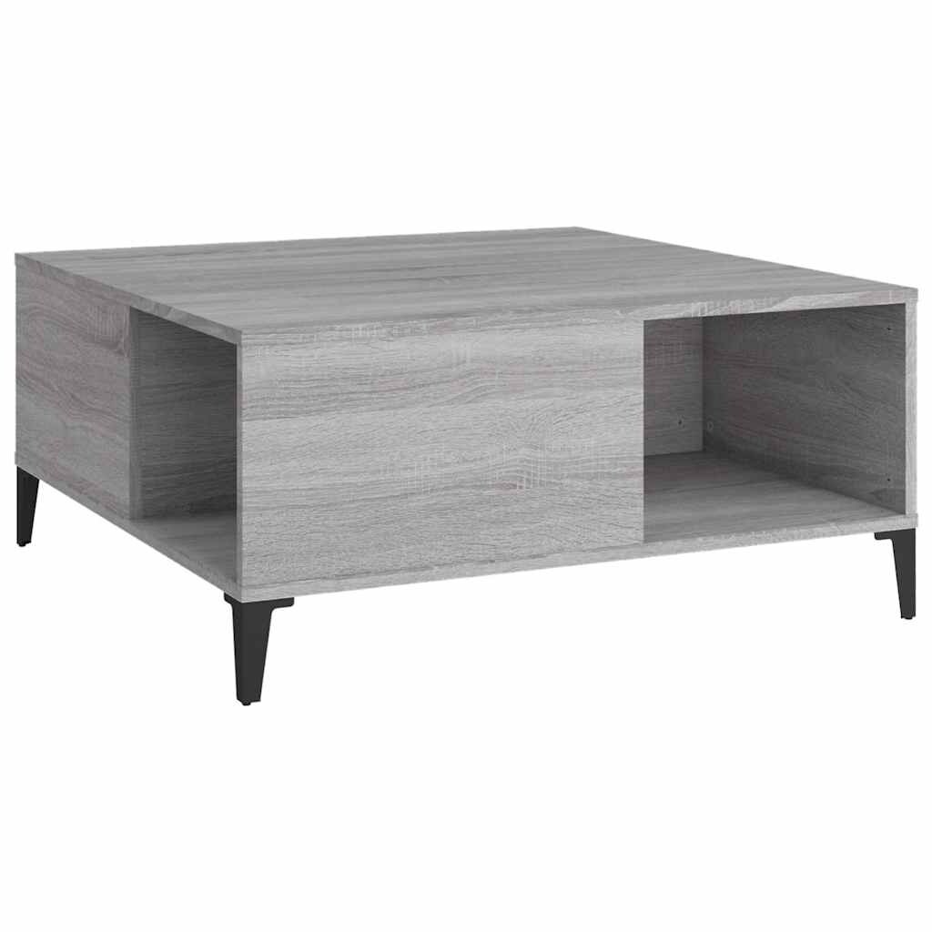 Table basse sonoma gris 80x80x36,5 cm bois d'ingénierie Modèle Terrasse Nova Plus