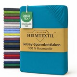 thumbnail of EXKLUSIV HEIMTEXTIL Marke Jersey Spannbettlaken 90 x 200 cm Türkis 100% Baumwolle Öko - Tex Zertifiziert Bed-Sheet Bettlaken Spannbetttuch Topper