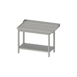 thumbnail of Stalgast Edelstahl Ablauftisch, Korbführung mit Gefälle, mit Grundboden 1400x750x880 mm, Anbauseite links, mit Aufkantung, verschweißt