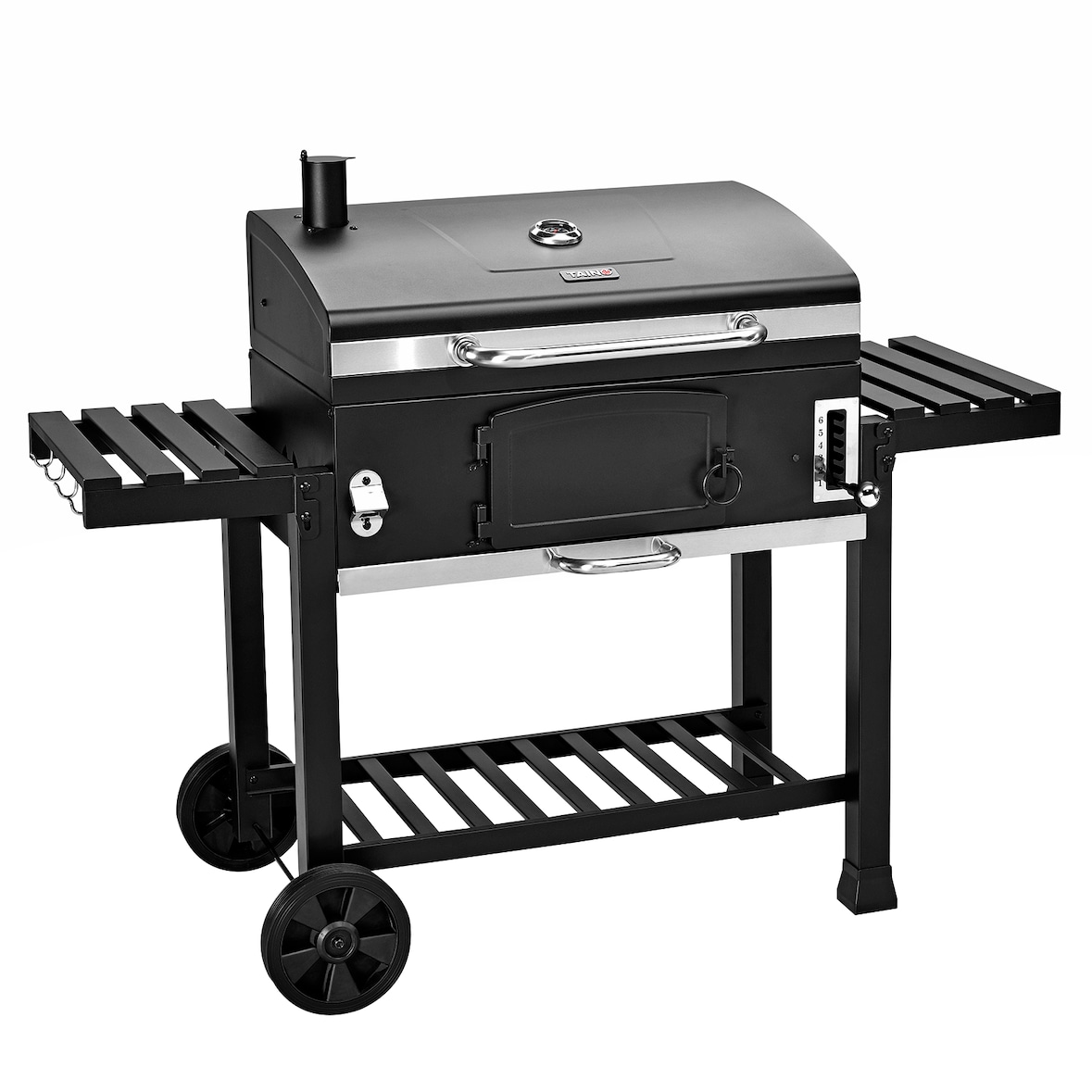 TAINO HERO XXL Smoker BBQ Grill Cart Houtskoolgrill Smoker Zwart