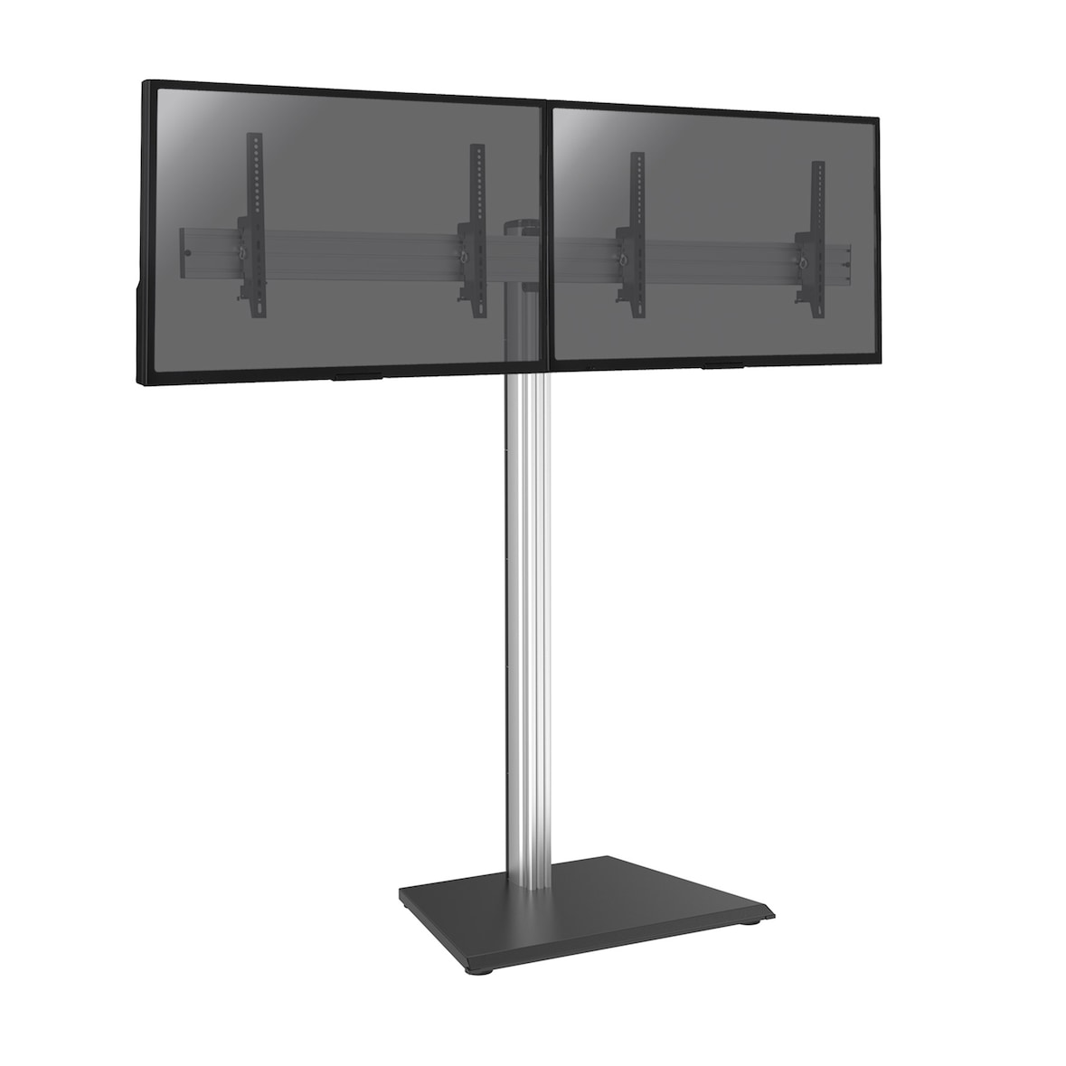 KIMEX - Standfuß für 2 TV-Bildschirme 50'' - 55'' - Höhe 175cm - Zum Aufstellen - Neigbar