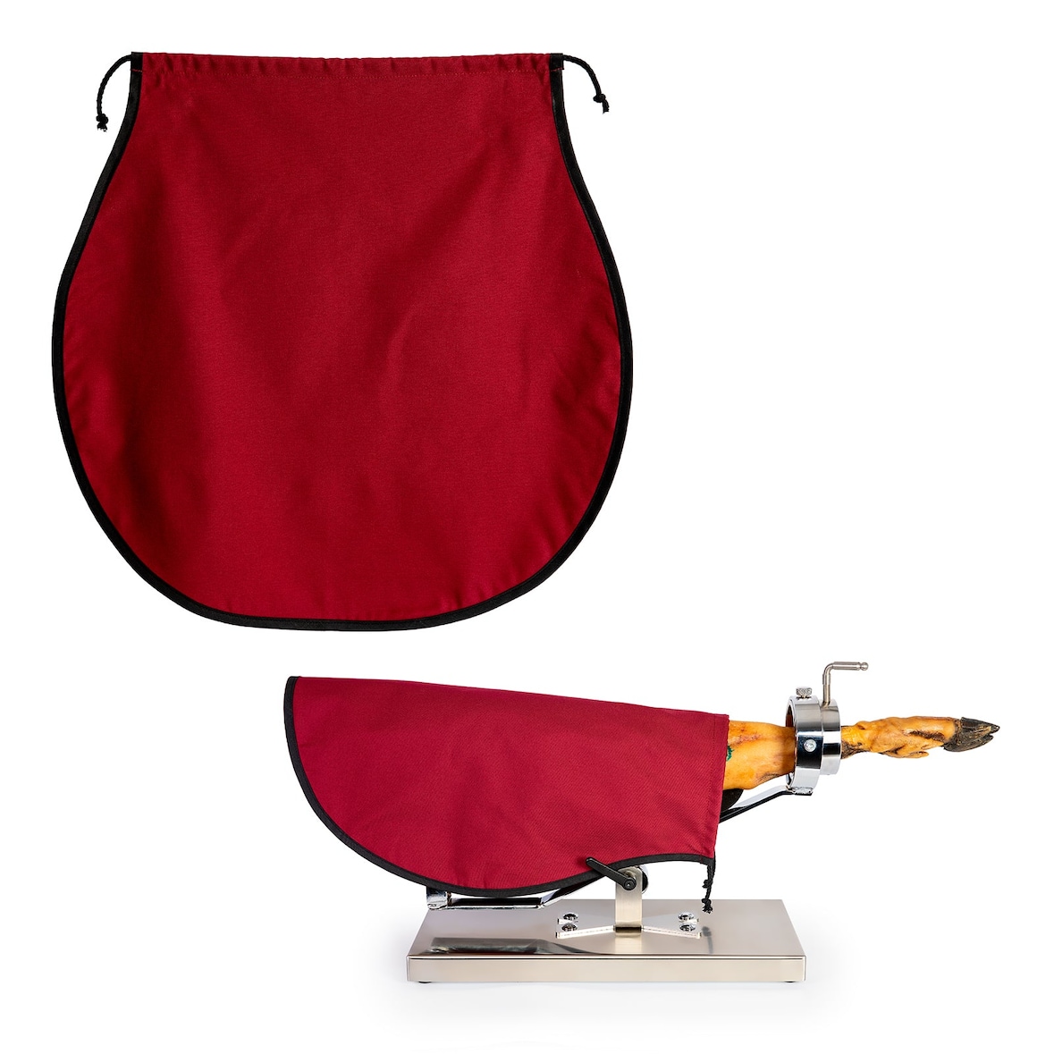 Funda Cubre Jamón Profesional Especial Jamones y Paletas Ibéricas 70% Algodón. Burdeos