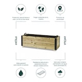 thumbnail of HORTALIA Jardinera Exterior de Madera con Refuerzo de Aluminio GHIO – Terraza, Jardín o Balcón – 120x45x40 cm