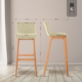 thumbnail of Conjunto de 2 bancos de bar Hover tecido Natura creme