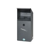 thumbnail of PROREGAL Großvolumiger E-Zigarettensammler mit Schutzdach | 3,7 Liter, HxBxT 42,3x18x13cm | Verzinkter Stahl | Grau | Ascher Aschenbecher