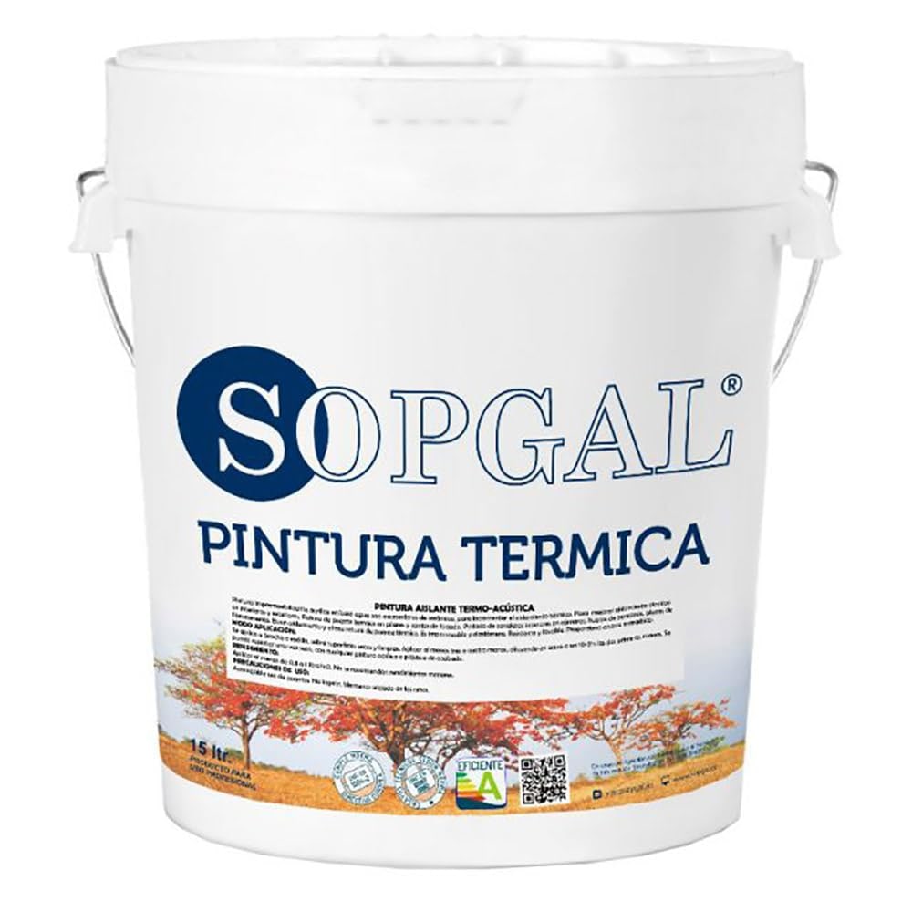 Pintura Térmica Anti-Calor Transitable Terrazas y Azoteas (15l, Carta RAL) - Aísla del calor y baja la temperatura interior