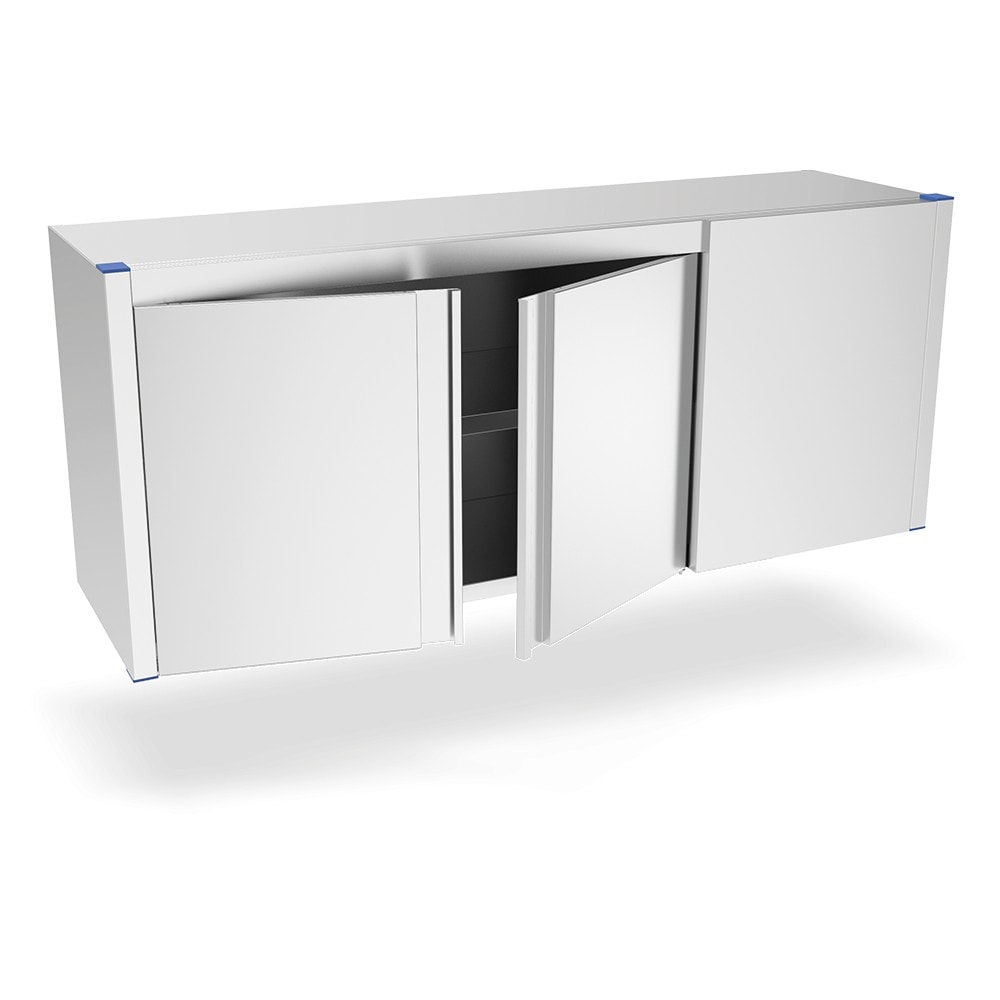 Armário de canto direito em aço inoxidável com portas de batente 1075x340x660 mm