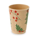 thumbnail of BIOZOYG 250 Stück Riffelbecher für Heißgetränke 200ml / 8oz Einwegbecher Pappbecher Zweige Winterbecher kompostierbar umweltfreundlich