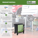 thumbnail of Werkstattwagen Premium plus bestückt 254tlg. 7 Schubladen Chrom Vanadium Werkzeug  abschließbar grün
