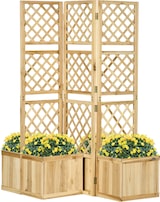 thumbnail of Sichtschutz Paravent Outdoor 133x62x165 cm klappbares Spalier mit 4 Blumenkästen Naturholz wetterfest für Garten Terrasse Poolbereich