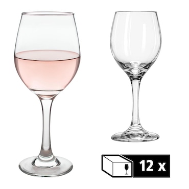 Libbey set van 12 wijnglazen -PERCEPTION- 237 ml, Ø 7.5 cm, H: 18.5 cm