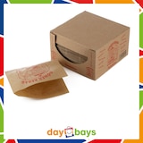 thumbnail of DayBays 20 Kg Döner-Tüten 16x16 cm braun mit rotem Druck "DÖNER KEBAB" und Spenderbox