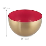 thumbnail of Relaxdays Salatschüssel Edelstahl, 1 L, runde Metallschüssel zum Backen & Servieren, Ø 15 cm, Küchenschüssel, rot/gold