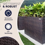 thumbnail of Deuba Poly Rattan Blumentopf Wasserabfluss Innentöpfe Braun