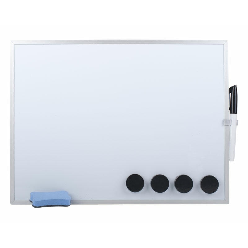 Whiteboard Magnettafel Memoboard 40 x 30cm inkl. 4 Magnete weiß mit Alurahmen