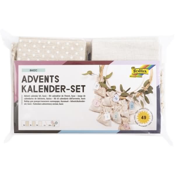 Adventskalender-Set Basic Stoffbeutel 49-teilig