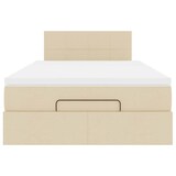 thumbnail of vidaXL Ottoman-Bett mit Matratze Creme 120x190 cm Stoff