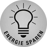 thumbnail of Aufkleber - Piktogramm Energie sparen, Edelstahl, selbstklebend, Ø 50 mm