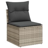thumbnail of vidaXL 7-teiliges Garten-Sofaset mit Kissen in Hellgrau Poly Rattan