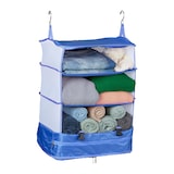 thumbnail of Relaxdays Gepäck Organizer zum Hängen, HBT: 55x44x30 cm, Kofferorganizer faltbar, 4 Fächer, tragbarer Packwürfel, blau