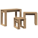 thumbnail of Tables gigognes 3 pcs chêne artisanal bois d'ingénierie Modèle Apex Factory