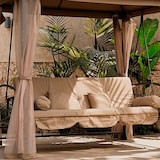 thumbnail of Balancelle de jardin 3 places convertible en lit 252x170x245 cm, gazebo double toit, moustiquaires, coussins rembourrés, fonction détente - Cleopatra