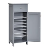 thumbnail of COSTWAY Armario de baño estrecho, armario de baño independiente con cajón y estantes ajustables, 35 x 30 x 88 cm (gris)