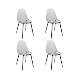 thumbnail of Dmora Set di 4 sedie Dabdalhad, Poltrona in PET, Sedia da pranzo ergonomica, Seduta per riunioni, 53x46h81 cm, Fumé