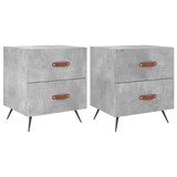 thumbnail of Tables de chevet 2pcs gris béton 40x35x47,5cm bois d’ingénierie – Modèle Ordre